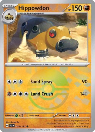 Hippowdon (053/131) (Poke Ball Pattern) [Scarlet & Violet: Prismatic Evolutions]-1