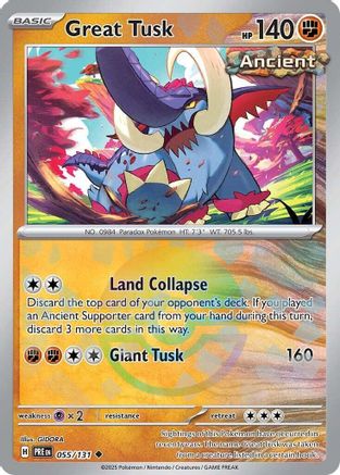 Great Tusk (055/131) (Poke Ball Pattern) [Scarlet & Violet: Prismatic Evolutions]-1