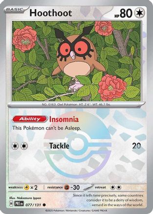 Hoothoot (077/131) (Poke Ball Pattern) [Scarlet & Violet: Prismatic Evolutions]-1