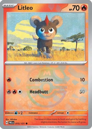 Litleo (015/131) (Master Ball Pattern) [Scarlet & Violet: Prismatic Evolutions]-1