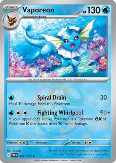 Vaporeon (022/131) (Master Ball Pattern) [Scarlet & Violet: Prismatic Evolutions]-1