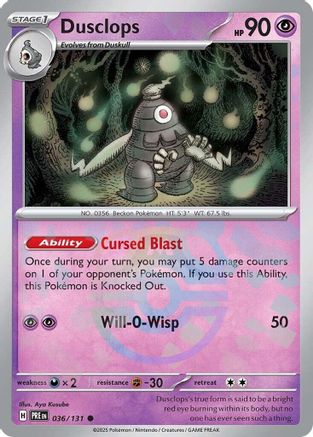 Dusclops (036/131) (Master Ball Pattern) [Scarlet & Violet: Prismatic Evolutions]-1