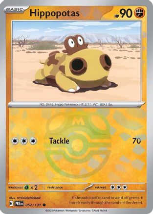 Hippopotas (052/131) (Master Ball Pattern) [Scarlet & Violet: Prismatic Evolutions]-1