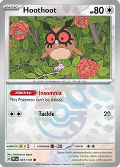 Hoothoot (077/131) (Master Ball Pattern) [Scarlet & Violet: Prismatic Evolutions]-1