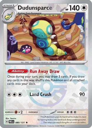 Dudunsparce (080/131) (Master Ball Pattern) [Scarlet & Violet: Prismatic Evolutions]-1