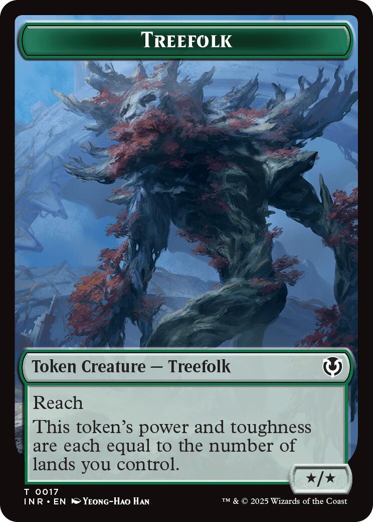 Treefolk // Emblem - Wrenn and Seven Double-Sided Token [Innistrad Remastered Tokens]-1