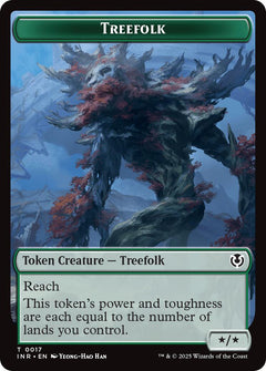 Treefolk // Emblem - Wrenn and Seven Double-Sided Token [Innistrad Remastered Tokens]-1