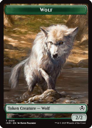 Wolf (0018) // Emblem - Arlinn, Embraced by the Moon Double-Sided Token (INR-18 // 23) - Innistrad Remastered-1