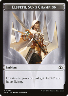 Elspeth, Sun's Champion Emblem (TMOC-043) - March of the Machine Commander Tokens-1