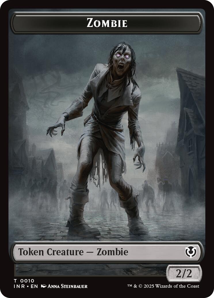 Zombie (0010) // Blood Double-Sided Token [Innistrad Remastered Tokens]-1