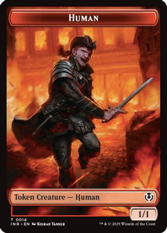 Human (0014) // Emblem - Chandra, Dressed to Kill Double-Sided Token [Innistrad Remastered Tokens]-3