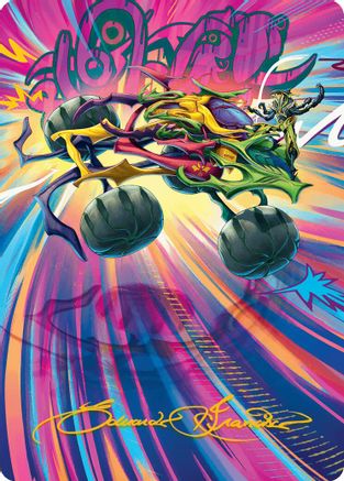 Thunderous Velocipede Art Card (Gold-Stamped Signature) [Aetherdrift Art Series]-1