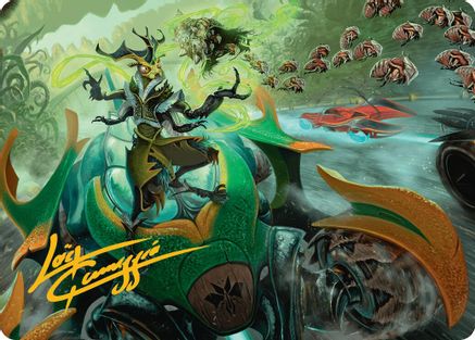 Aatchik, Emerald Radian Art Card (15/54) (Gold-Stamped Signature) [Aetherdrift Art Series]-1