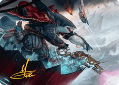 Captain Howler, Sea Scourge Art Card (16/54) (Gold-Stamped Signature) [Aetherdrift Art Series]-1