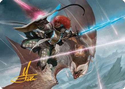 Caradora, Heart of Alacria Art Card (14/54) (Gold-Stamped Signature) [Aetherdrift Art Series]-1