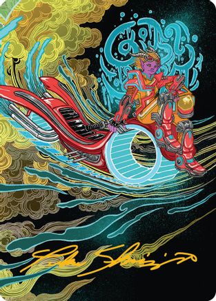 Cloudspire Skycycle Art Card (Gold-Stamped Signature) [Aetherdrift Art Series]-1