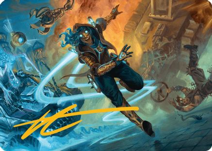 Sita Varma, Masked Racer Art Card (Gold-Stamped Signature) [Aetherdrift Art Series]-1