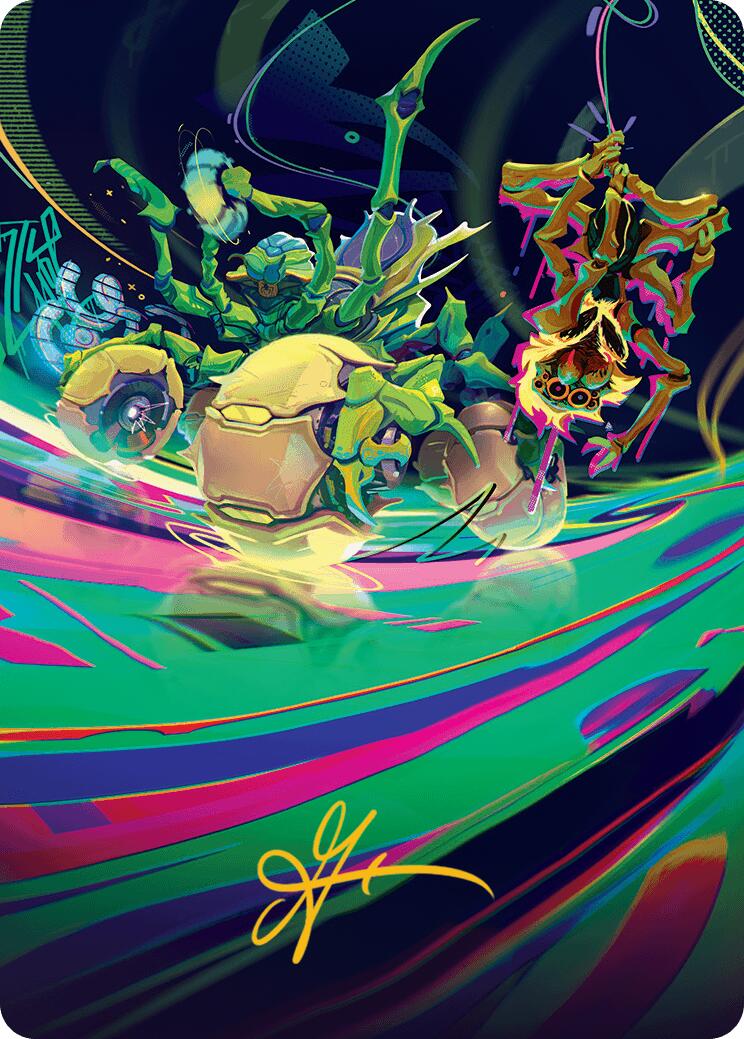 Thundering Broodwagon Art Card (Gold-Stamped Signature) [Aetherdrift Art Series]-1