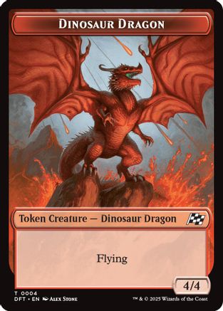 Dinosaur Dragon // Treasure Double-Sided Token [Aetherdrift Tokens]-5