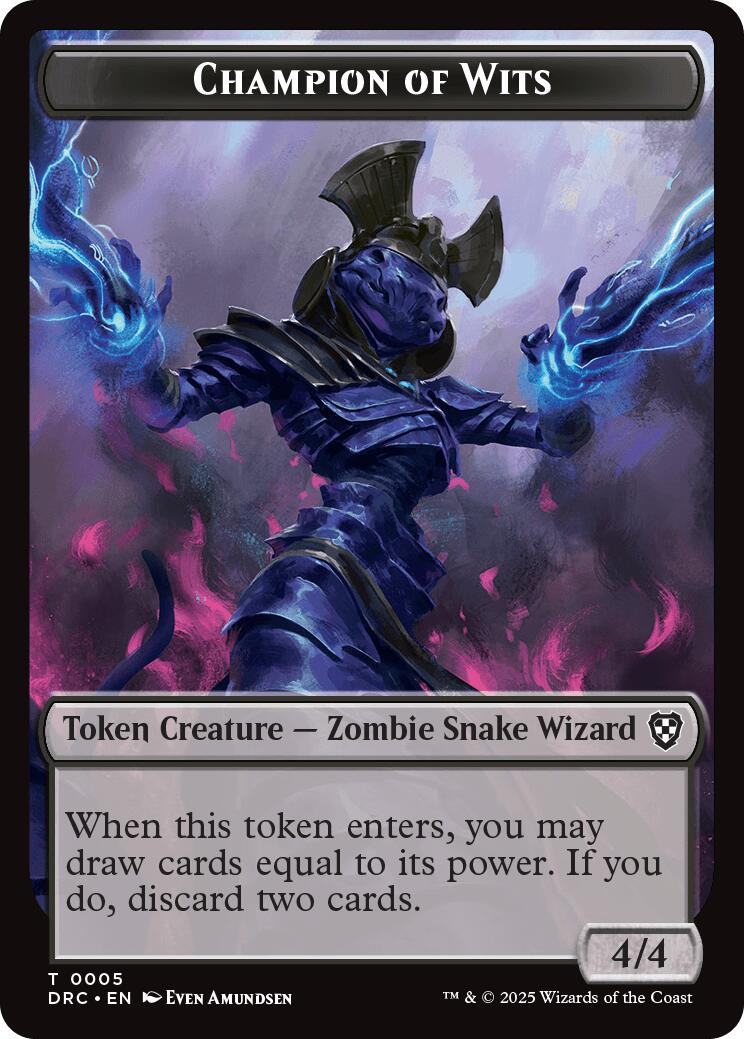 Champion of Wits // Zombie (0003) Double-Sided Token [Aetherdrift Tokens]-1