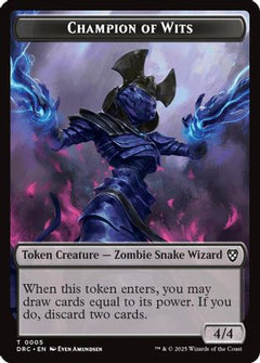 Champion of Wits // Zombie (0003) Double-Sided Token [Aetherdrift Tokens]-3