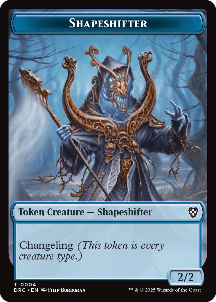 Shapeshifter // Zombie (0003) Double-Sided Token [Aetherdrift Tokens]-1