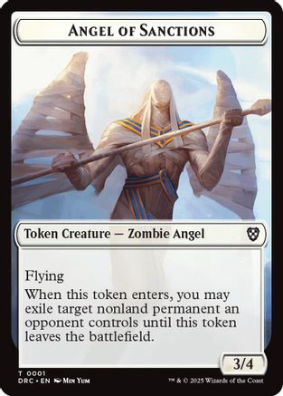 Angel of Sanctions // Zombie (0003) Double-Sided Token [Aetherdrift Tokens]-3