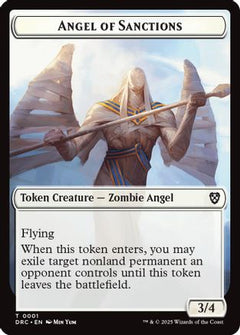 Angel of Sanctions // Zombie (0003) Double-Sided Token [Aetherdrift Tokens]-3