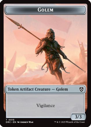 Golem (0015) // Thopter (0009) Double-Sided Token [Aetherdrift Tokens]-3