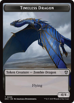 Timeless Dragon // Zombie (0003) Double-Sided Token [Aetherdrift Tokens]-1