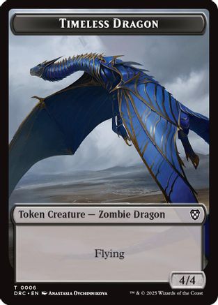 Timeless Dragon // Zombie (0003) Double-Sided Token [Aetherdrift Tokens]-3
