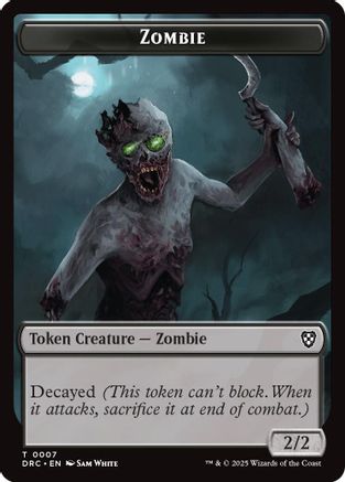 Zombie (0007) // Zombie (0003) Double-Sided Token (DRC-7 // 3) - Commander: Aetherdrift-1