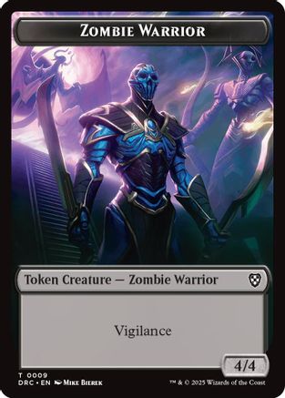 Zombie Warrior // Zombie (0003) Double-Sided Token (DRC-9 // 3) - Commander: Aetherdrift-1