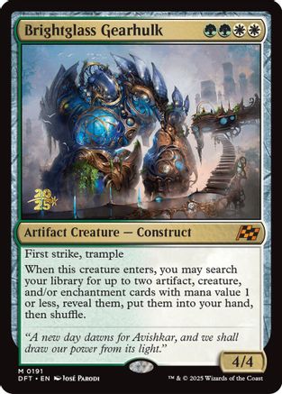 Brightglass Gearhulk [Aetherdrift Prerelease Promos]-1
