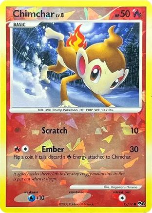 Chimchar (Cracked Ice Holo) 012/017  - Holofoil POP Series 8 - Common-1
