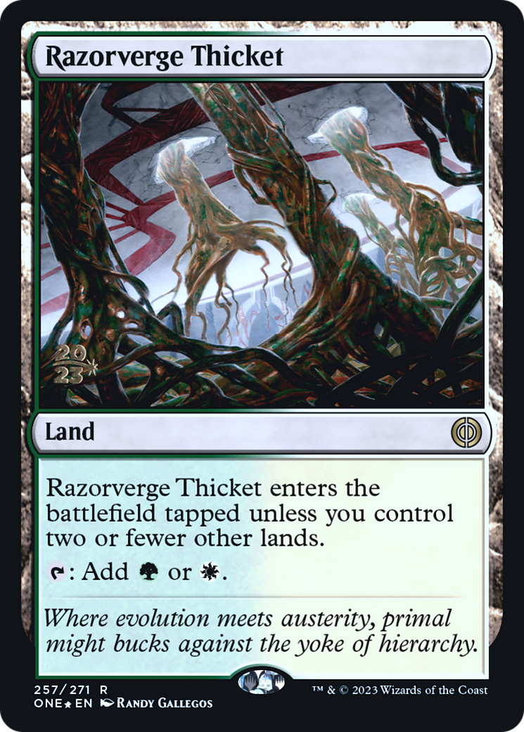 Razorverge Thicket [Phyrexia: All Will Be One Prerelease Promos]-1