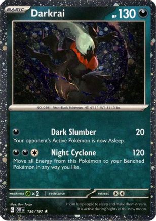 Darkrai (136/197) (Cosmos Holo) [Scarlet & Violet: Obsidian Flames]-1