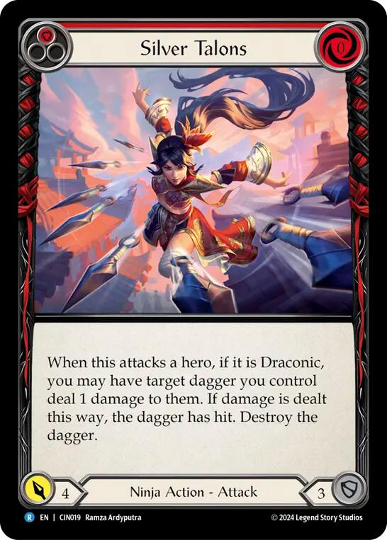 Silver Talons (Red) [CIN019] (The Hunted Cindra Blitz Deck)-1