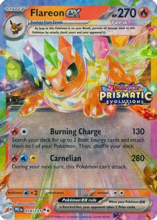 Flareon ex (014/131) (Prismatic Evolutions Stamp) [Scarlet & Violet: Prismatic Evolutions]-1