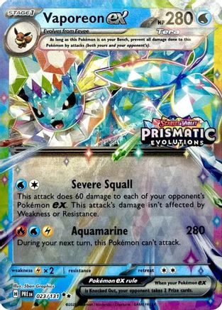 Vaporeon ex (023/131) (Prismatic Evolutions Stamp) [Scarlet & Violet: Prismatic Evolutions]-1