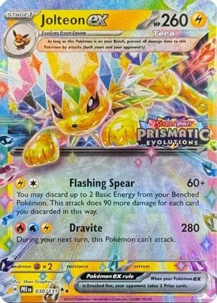 Jolteon ex (030/131) (Prismatic Evolutions Stamp) [Scarlet & Violet: Prismatic Evolutions]-1