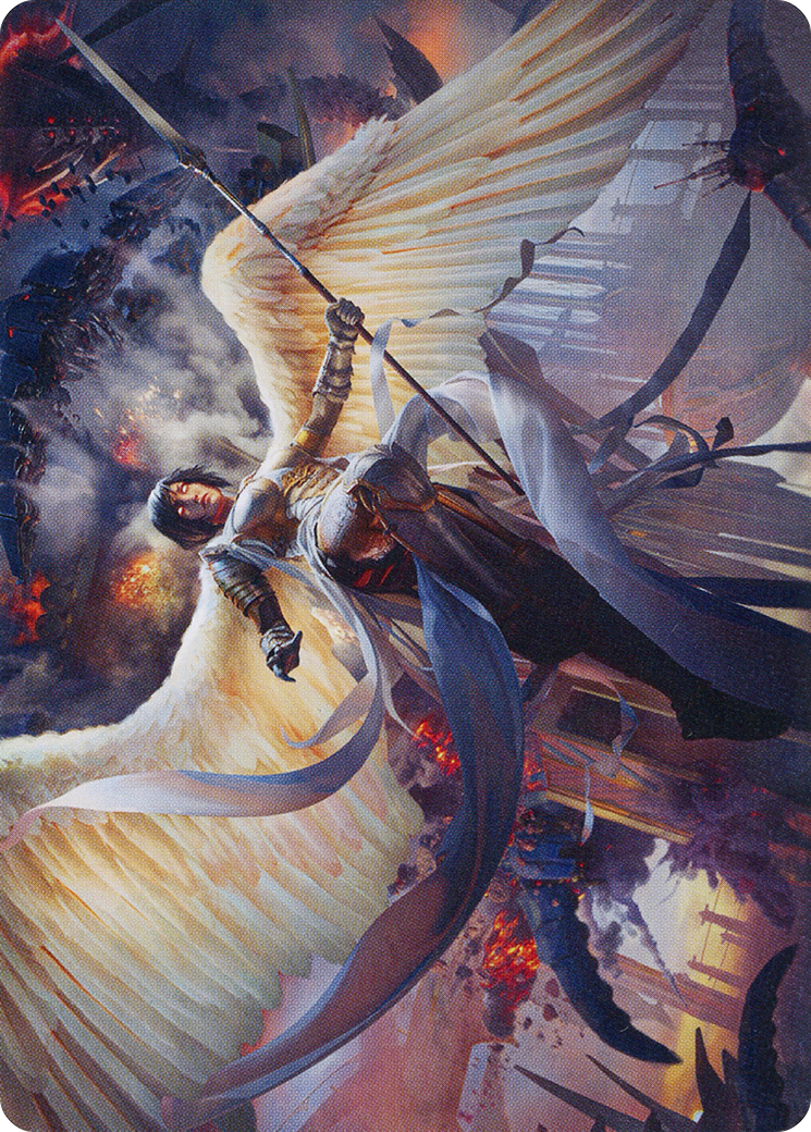 Serra Faithkeeper // Serra Faithkeeper (AMOM-007) - March of the Machine Art Series (Borderless) Foil-3