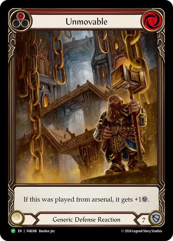 Unmovable (Red) (Extended Art) [FAB306] (Promo)  Rainbow Foil-1