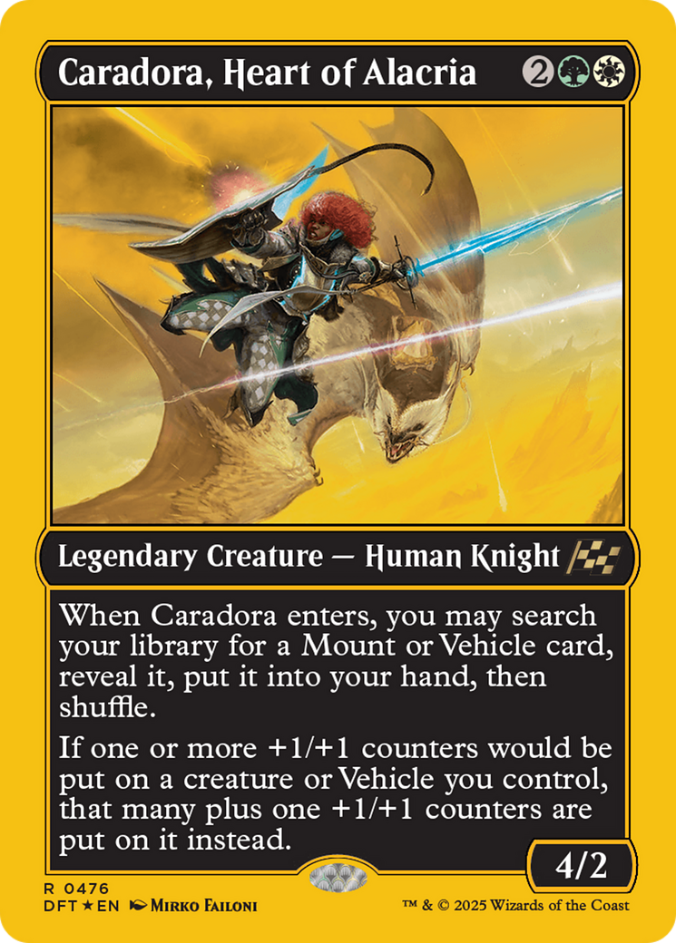 Caradora, Heart of Alacria (First-Place Foil) [Aetherdrift]-1