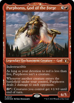 Purphoros, God of the Forge (CMM-547) - Commander Masters: (enchantment) Etched Foil-1