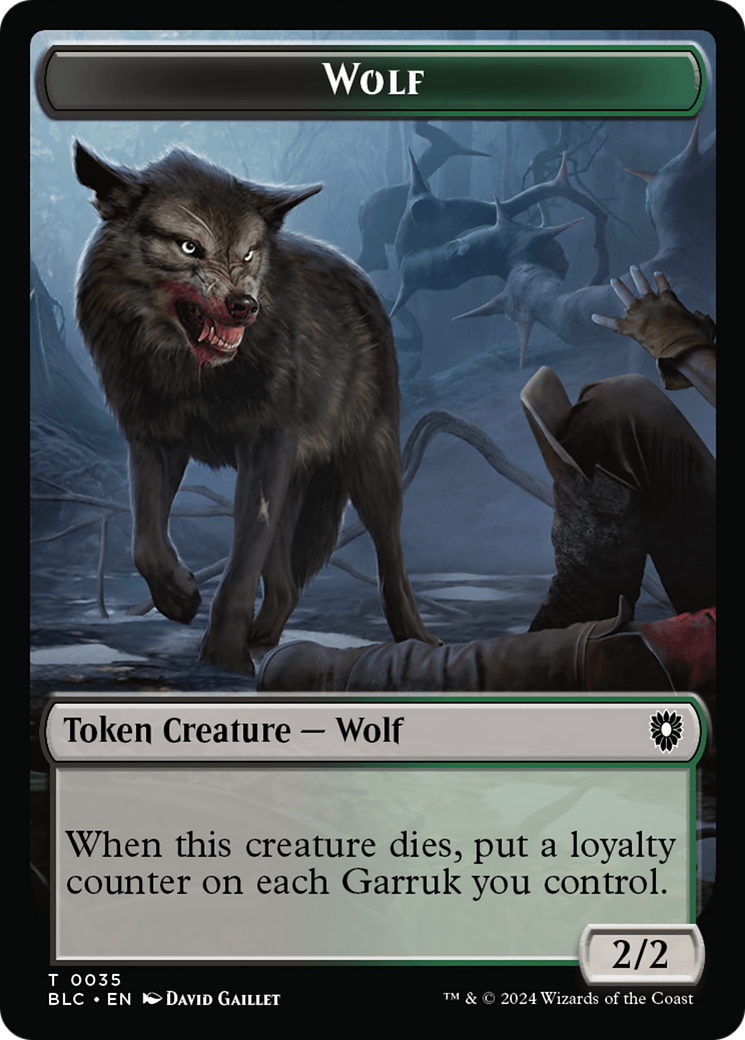 Wolf (TBLC-035) - Bloomburrow Commander Tokens-1