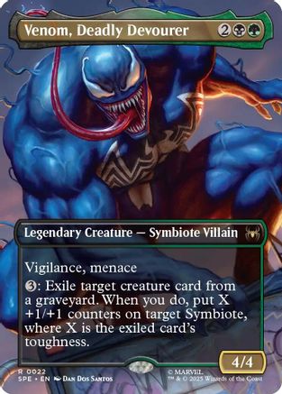 Venom, Deadly Devourer (Borderless) (SPE-022) - Marvel's Spider-Man: Eternal-Legal Foil-1