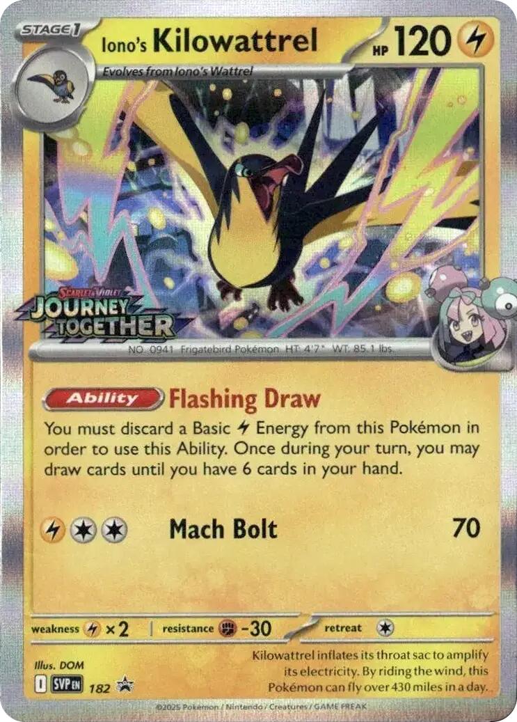 Iono's Kilowattrel (Prerelease) [Scarlet & Violet: Black Star Promos]-1