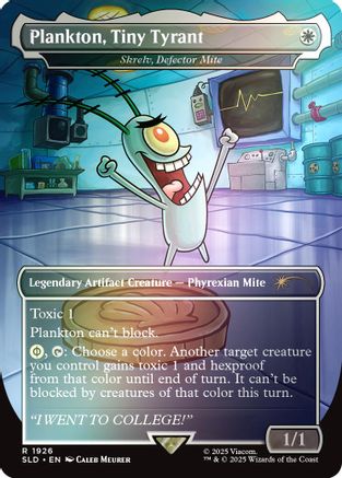Plankton, Tiny Tyrant - Shrelv, Defector Mite (Rainbow Foil) [Secret Lair Drop Series]-1