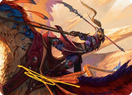 Dragonback Lancer Art Card (3/54) (Gold-Stamped Signature) [Tarkir: Dragonstorm Art Series]-1